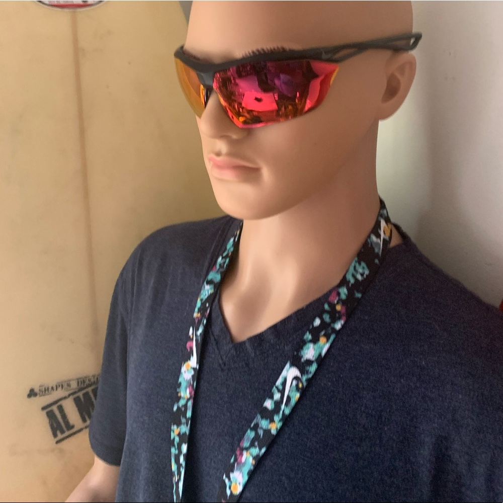 Nike Vaporwing Sunglasses Matte Black Red Mirror Fire Reflective Lens